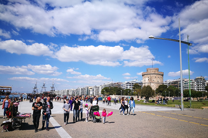 Thessalonica beach promenade is inviting for Sunday walks