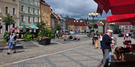 Eger-Cheb - restored pedestrian zone and the time-gate