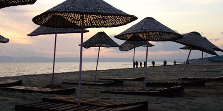 Ayvalik - Sunset on the beach at Sarımsaklı