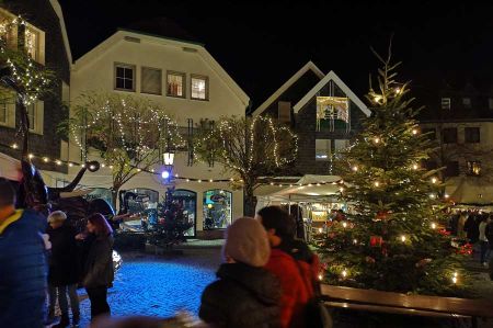 Christmas market Hattingen - historic old town as a silhouette