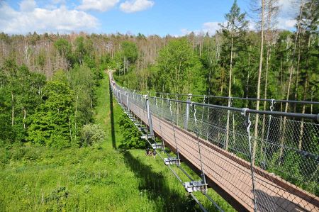 Suspension bridge - hiking destination on Hohe Schrecke