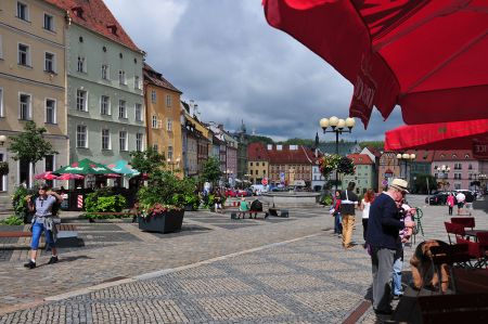 Eger-Cheb - restored pedestrian zone and the time-gate