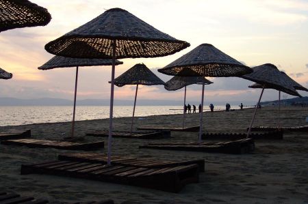 Ayvalik - Sunset on the beach at Sarımsaklı