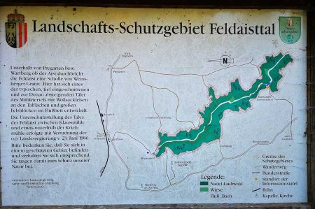 Hiking trail along the idyllic Feldaist River in Austria