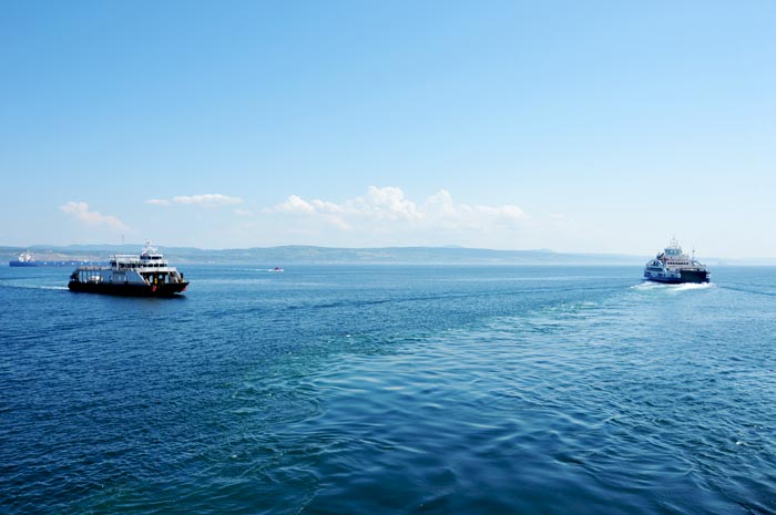Lapseki ferry passing the Dardanelles Strait