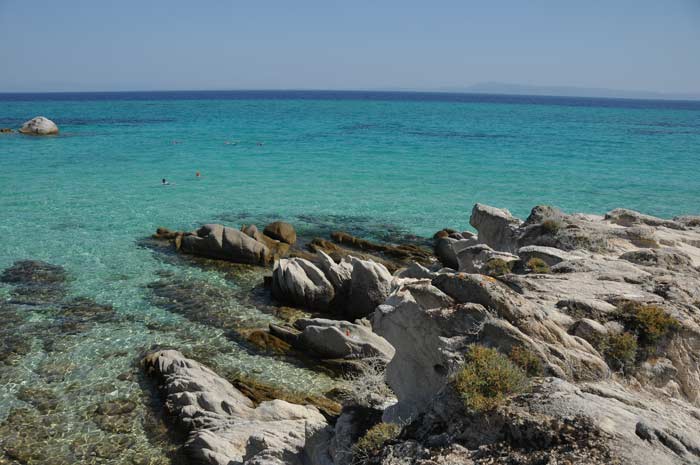 Beautiful bathing coves next to Sarti on Sithonia