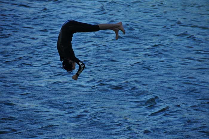 Wassersportliche Aktivitäten auf der Donauinsel Wien