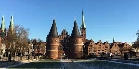 City Gate Holstentor of once powerful Hanseatic city of Lübeck