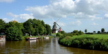 Greetsiel - twin mills and traditional fishing boats