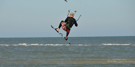 Kitesurfen am Strand von Spiekeroog