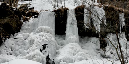 Romkerhaller waterfall in the Okertal in Harz Mountains