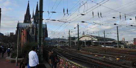 Love locks at the Hohenzollern Bridge in Cologne