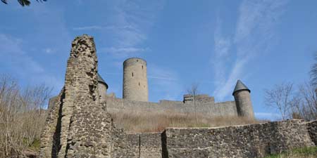 Adenau - small town at Nordschleife and Nürburg castle ruins