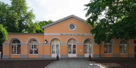 Architecture Bauhaus Museum with ladder to heaven