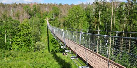 Suspension bridge - hiking destination on Hohe Schrecke