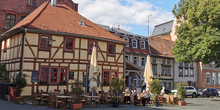 Mühlhausen - city centre with historic half-timbered buildings