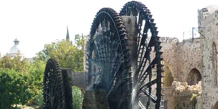 Norias - ancient Roman water wheels of Hama