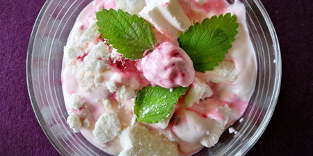 Heavenly pleasure made from fruit, cream and yoghurt