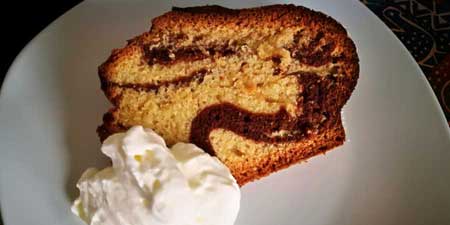 Marble cake with whiskey cream liqueur
