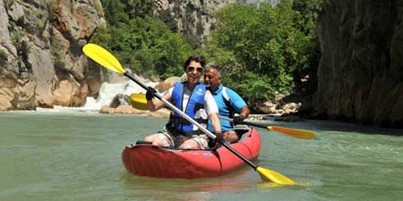 Canoe tour on the Oymapinar reservoir near Manavgat