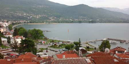 Der Ohridsee auf dem Hochplatteau von Mazedonien