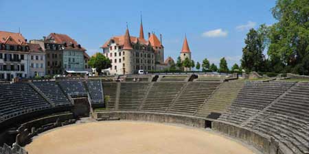 Aventicum - Amphitheatre and Roman Theatre awaiting us