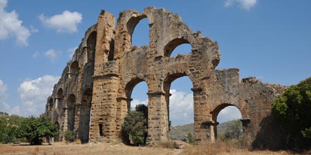 The Viaduct of Aspendos next to Side