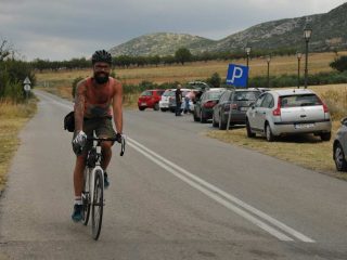 Cave of Petralona on bike