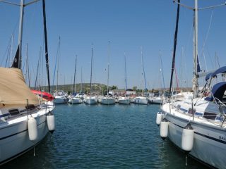Sailing along Izmir coastline with friend