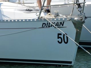 Sailing along Izmir coastline with friend