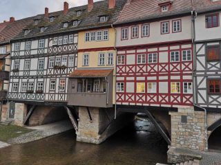 Mittelalterliche Krämerbrücke in Erfurt
