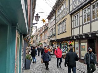 Mittelalterliche Krämerbrücke in Erfurt