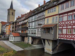 Mittelalterliche Krämerbrücke in Erfurt
