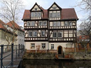 Mittelalterliche Krämerbrücke in Erfurt