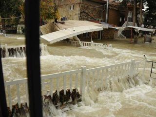 High Tide at Manavgat River due to heavy rain