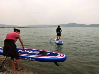 Stand-up paddling am Ohrid See