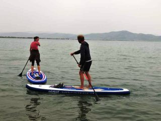 Stand-up paddling am Ohrid See