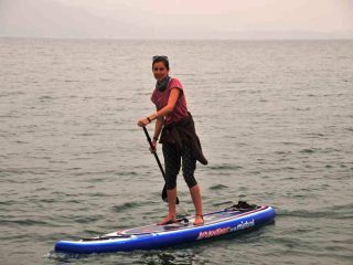 Stand-up paddling am Ohrid See