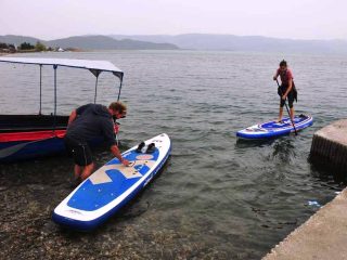 Stand-up paddling am Ohrid See