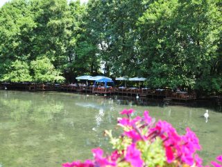The idyllic Drilon Park next to Pogradec