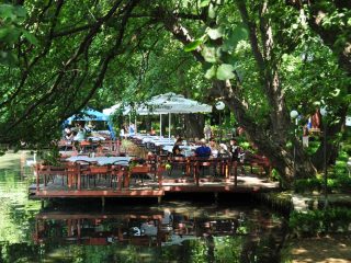 The idyllic Drilon Park next to Pogradec