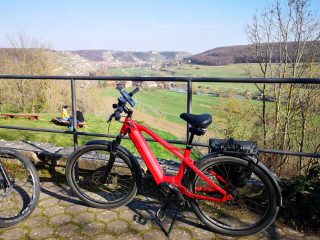 Biking along Unstrut Wine Route from Freyburg