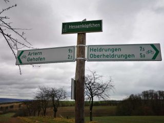 Hiking to suspension bridge Hohe Schrecke