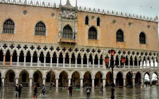 Venice - tidal range causes high tide at St. Mark's Square