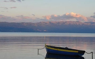 Lake Ohrid on the high plateau of Macedonia