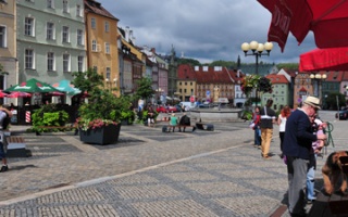Eger-Cheb - restaurierte Fußgängerzone und das Zeit-Tor